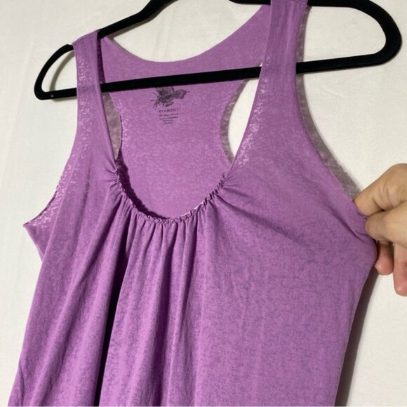 Element Purple Semi Sheer Gathered Front Tank Top L - Picture 5 of 14
